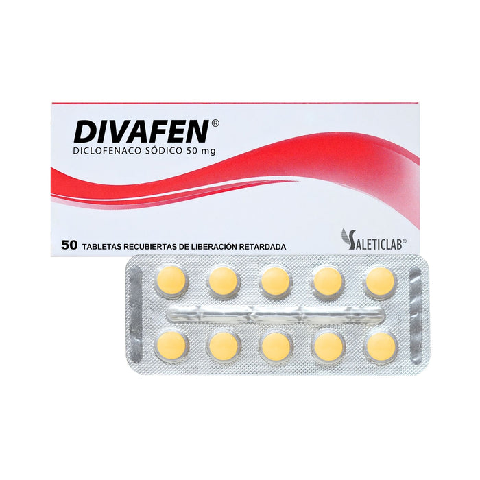Divafen 50Mg Diclofenaco Sódico Farmacorp X Tableta