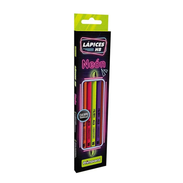 Lápiz Hb Primavera Neon X 6 Unidades
