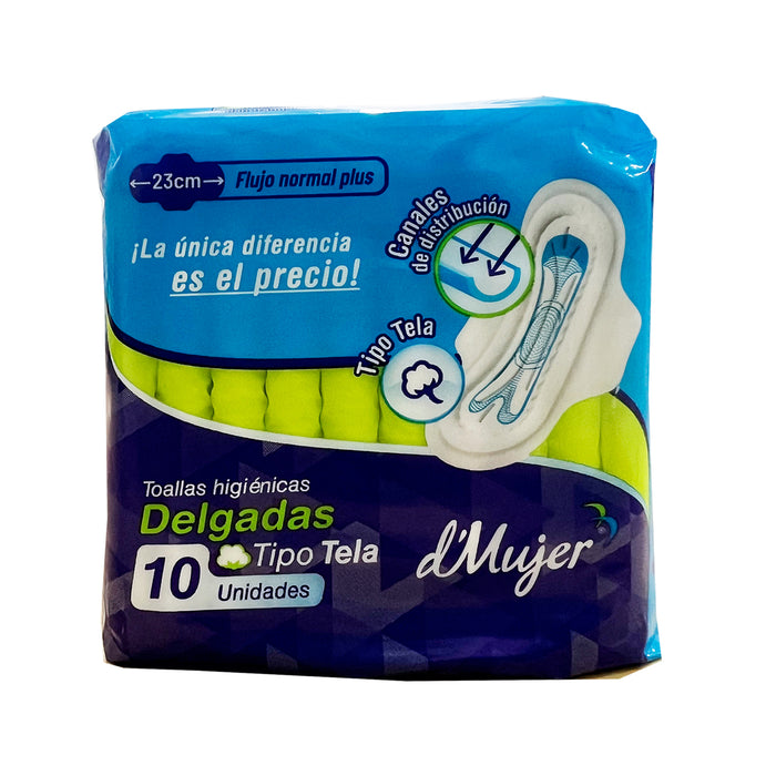 D Mujer Toallas Higienicas Delgadas X 10 Unidades