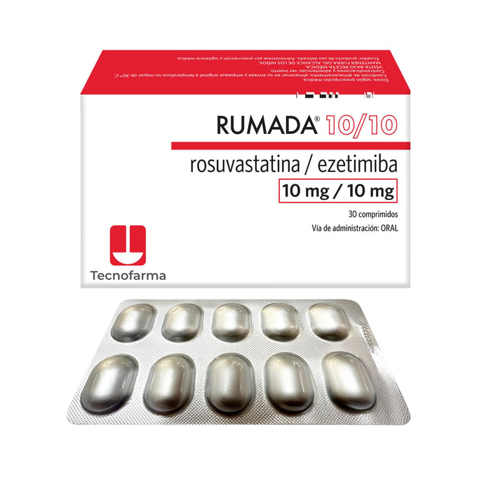 Rumada 10/10mg Rosuvastatina Ezetimiba X Comprimido