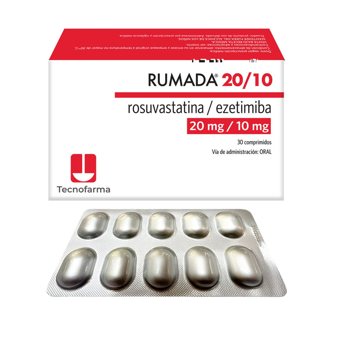 Rumada 20/10mg Rosuvastatina/EzetimibaX Comprimido