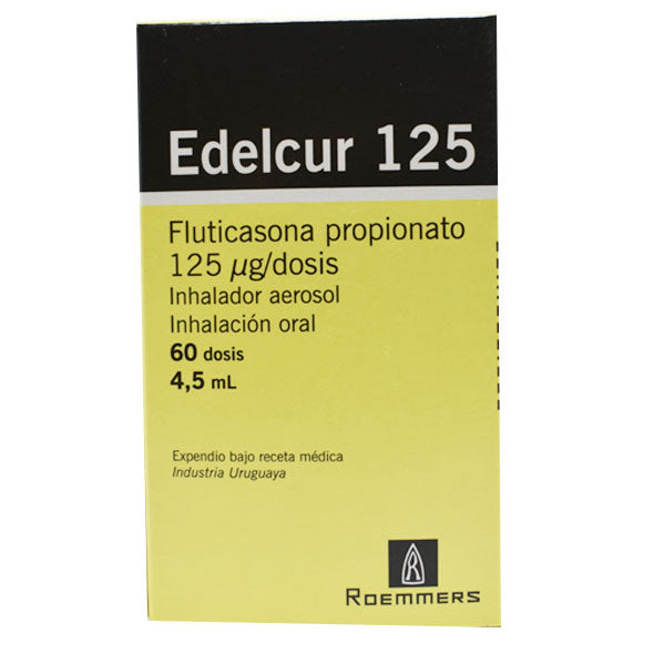 Edelcur 125mcg Fluticasona Propionato Inhalación Bucal X 60 Dosis