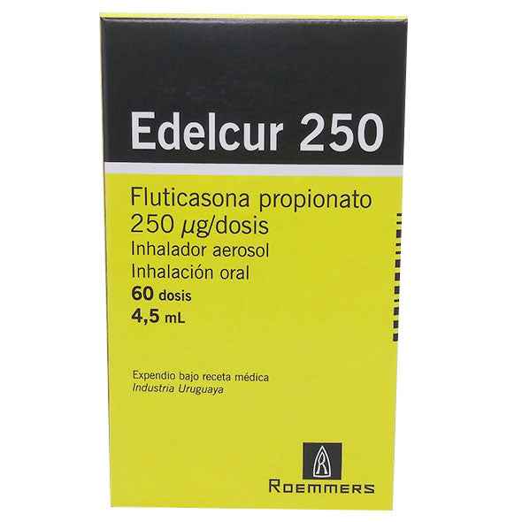 Edelcur 250mcg Fluticasona Propionato Inhalación Bucal X 120 Dosis