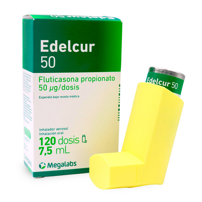 Edelcur 50mcg Fluticasona Propionato Inhalación Bucal X 120 Dosis
