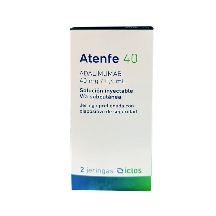 Atenfe Adalimumab 40mg Sc X 2 Jeringas Prellenadas 0.4ml (Frio)