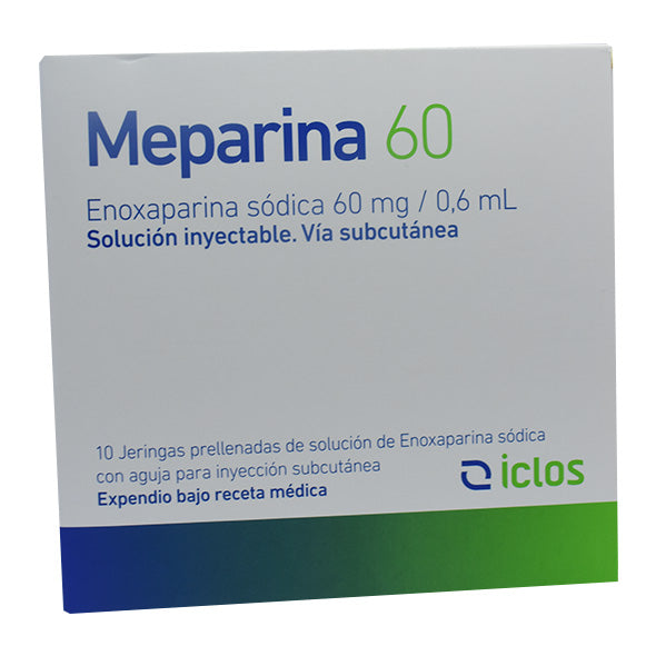 Meparina Enoxaparina Sodica 60Mg Con Jeringa Prellenada De 0.6ml X Caja