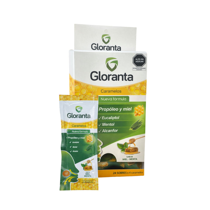 Caramelos Gloranta Miel Y Menta X Sobre