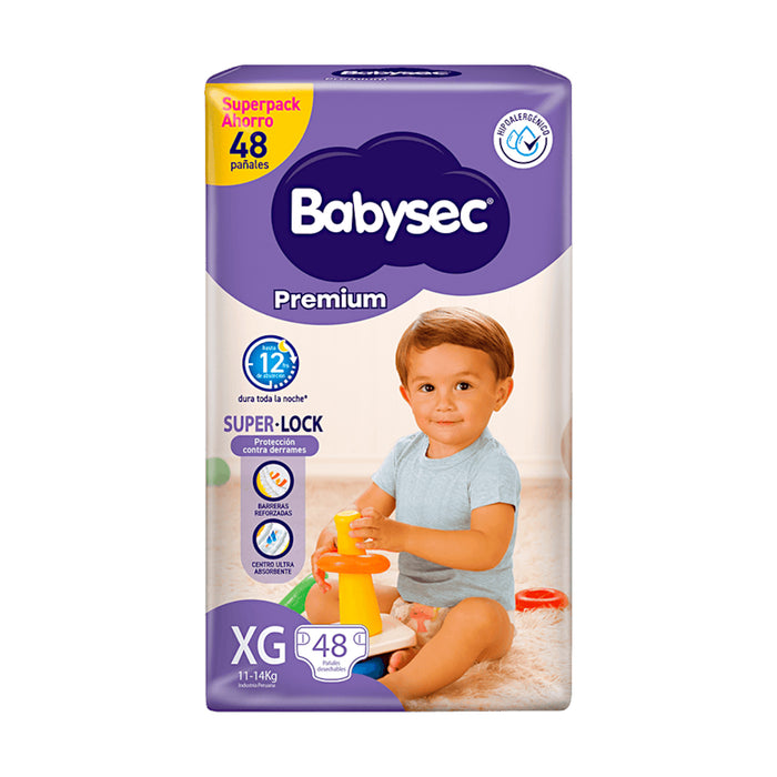 Pañal Premium Superlock Babysec Xg X 48 Unidades