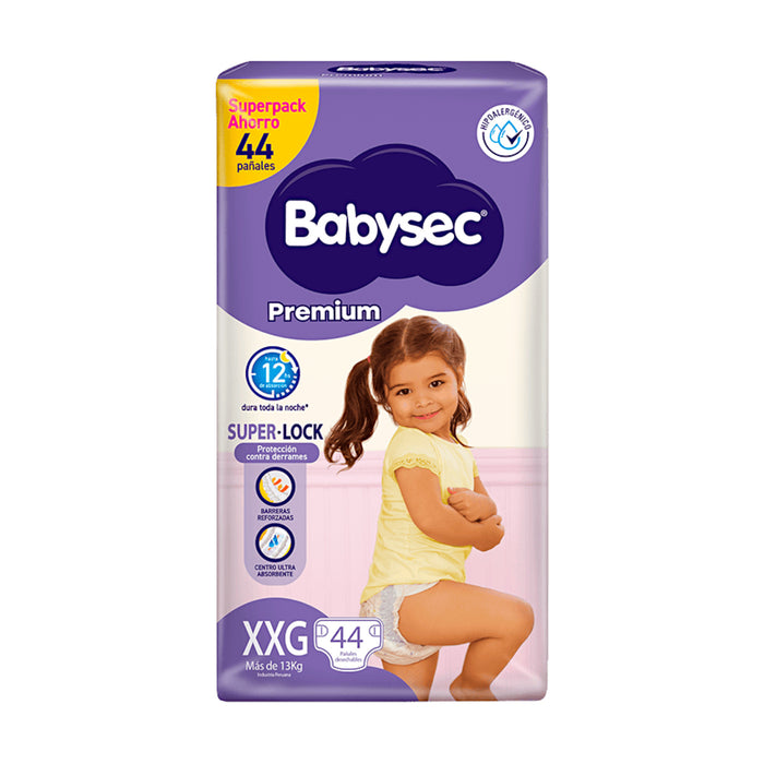 Pañal Premium Superlock Babysec Xxg X 44 Unidades