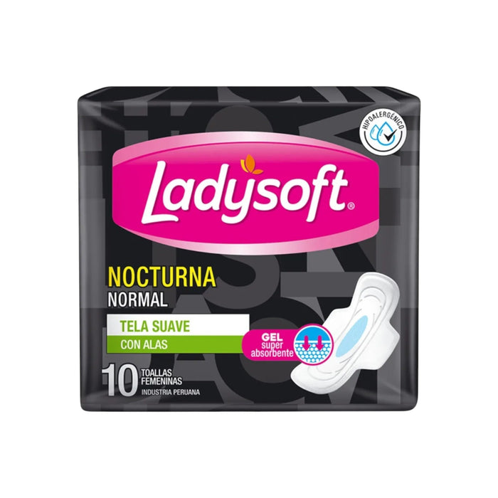 Toallita Femenina Ladysoft Delgada Con Alas X 10 Unidades