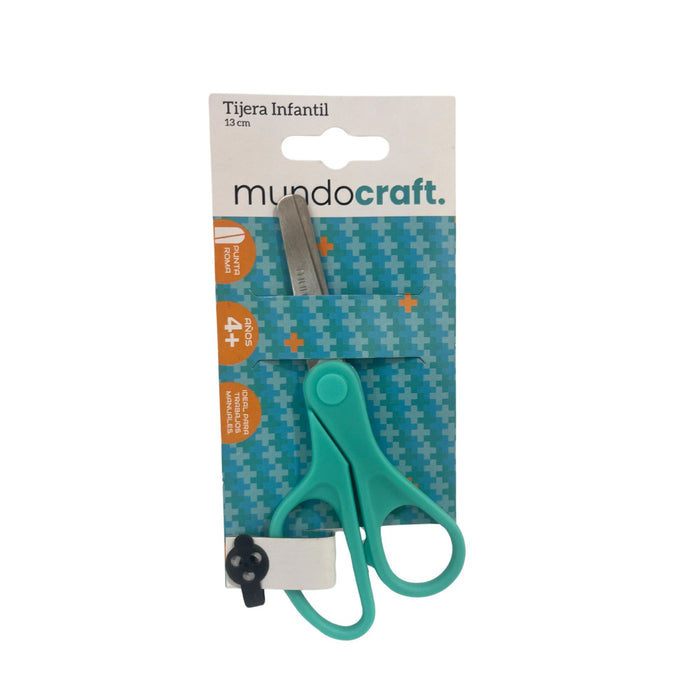 Tijera Mundo Craft Verde Punta Roma X 13Cm
