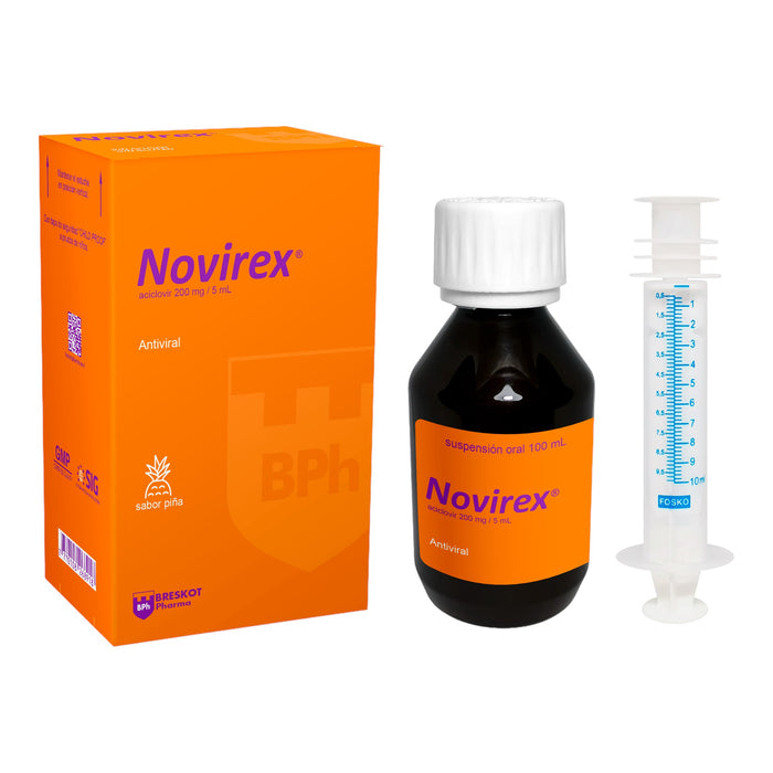 Novirex Aciclovir 200 Mg / 5 Ml Suspensión X 100 Ml