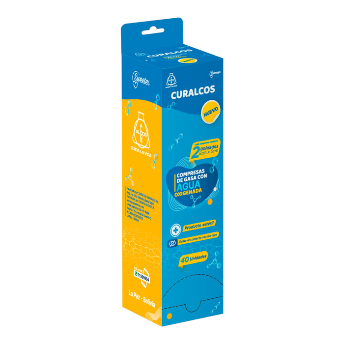 Compresa Gasa Curalcos 5Cm C Agua Oxigenada X40 Sobres