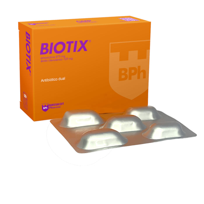 Biotix 875/125 Mg Amoxicilina/Ácido Clavulánico X Comprimido