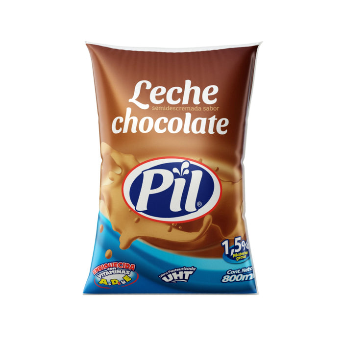 Leche Pil Semidescremada Saborizada Chocolate  X 800Ml