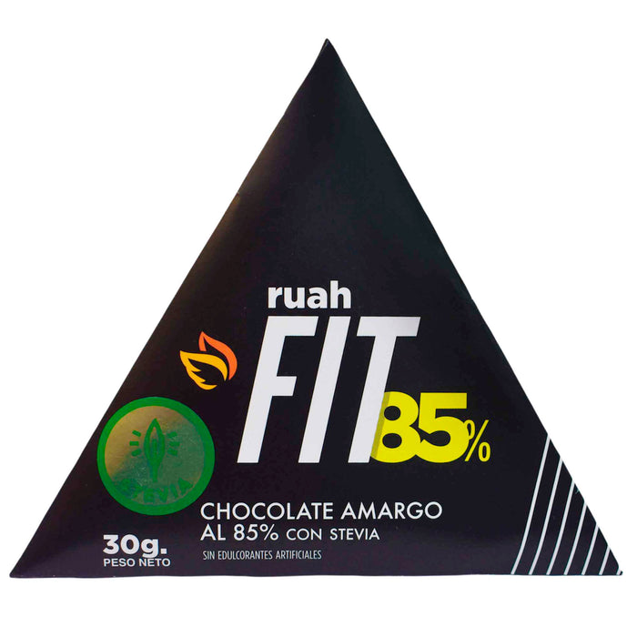 Chocolate Amargo Ruah Fit 85% Con Stevia X 30 Gr