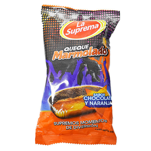 Queque La Suprema Marmolado Chocolate y Naranja X 34g