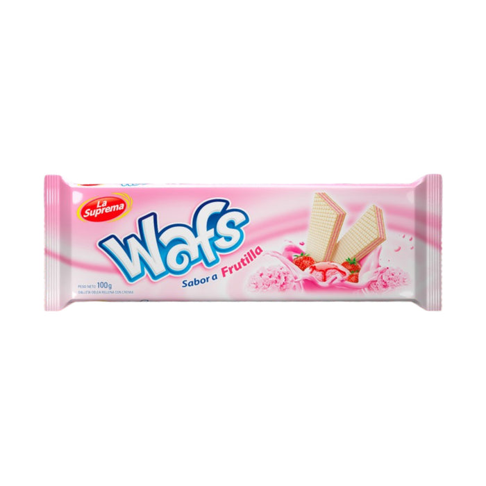 Galleta Wafs Oblea Rellena Frutilla X 100g