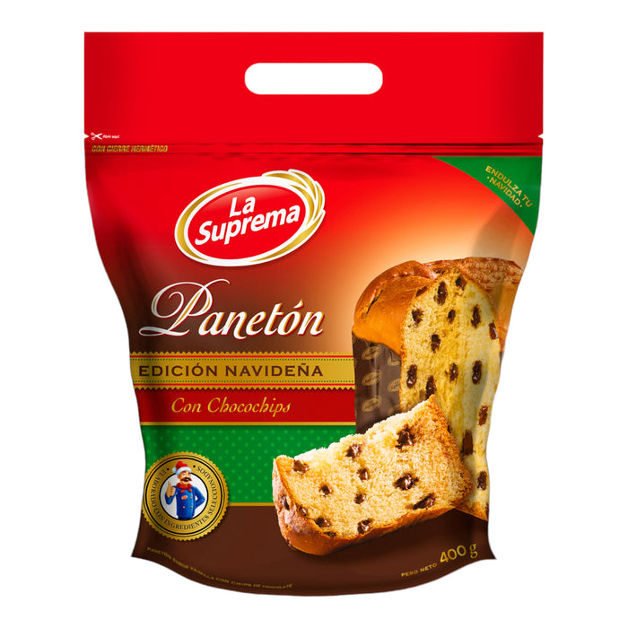 Paneton La Suprema Navideño Bolsa Chocochips X 400G