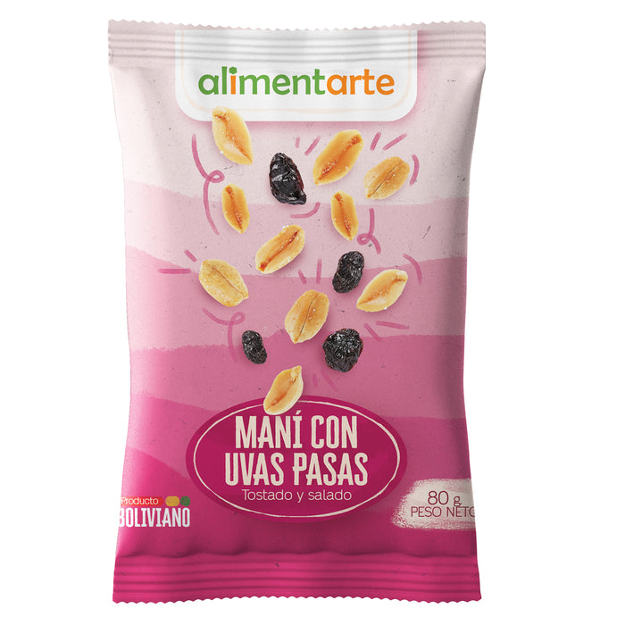 Snack Alimentarte Maní con Uvas Pasas X 80g