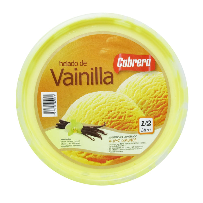 Cabrera Helado Sabor Vainilla X 0.5 L