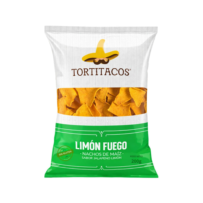 Nachos De Maiz Tortitacos Sabor Jalapeno Limón X 200G
