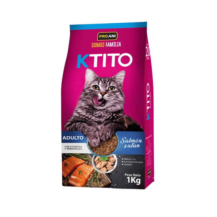Alimento Para Gatos Ktito Adulto Sabor Salmón Y Atún X 1Kg