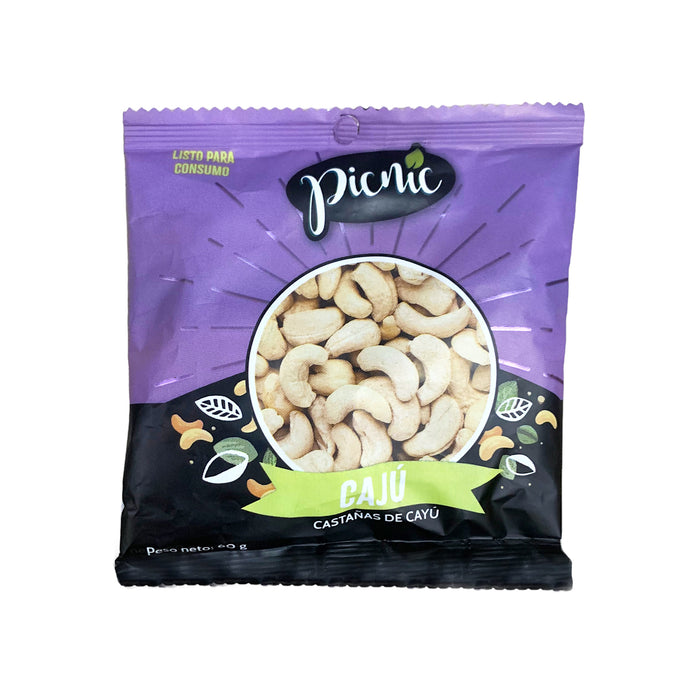 Castañas De Cajú Picnic Enteras X 60G