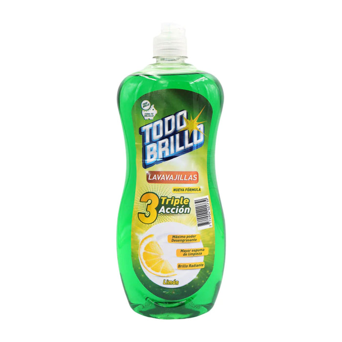 Lavavajillas Todo Brillo  Triple Acción Limón X 950Ml