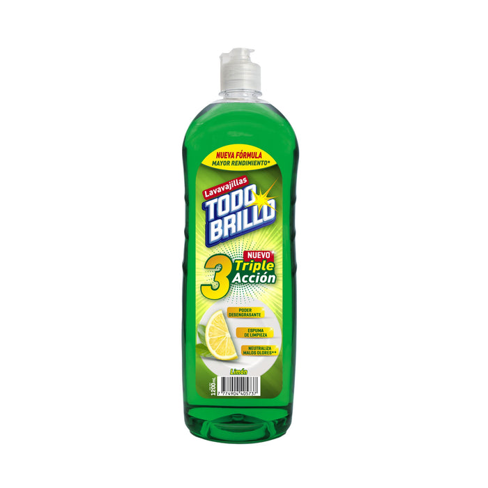 Lavavajillas Todo Brillo Triple Accion Limon X 1200Ml