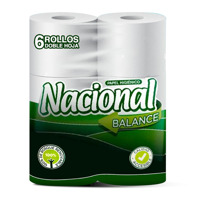 Papel Higiénico Nacional Dh Balance X 6 Rollos