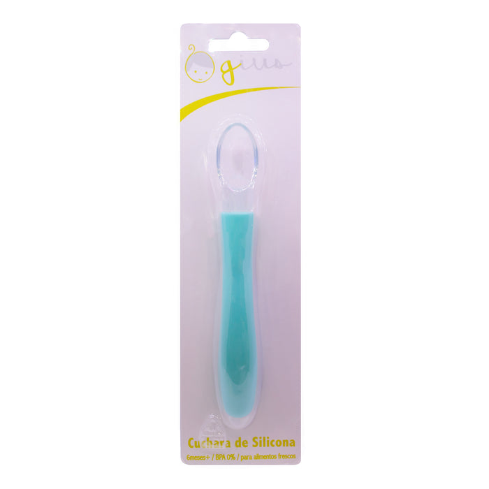 Cuchara De Silicona Gius Para Bebé Verde 6M+