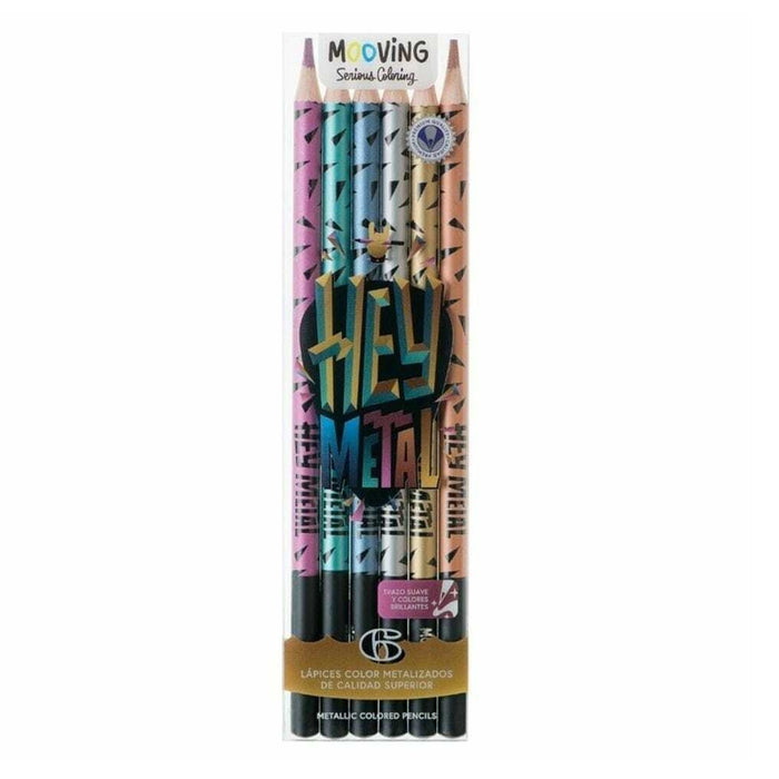 Set Lápices Metalizados Mooving Hey Metal X 6 Unidades