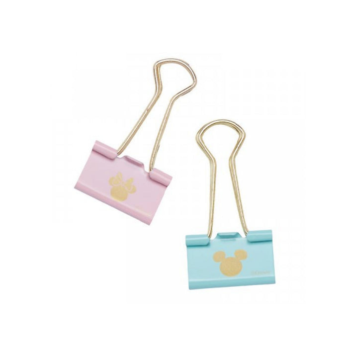 Binder Clips Mooving Pastel Mickey Y Minnie 19Mm X 12 Unidades