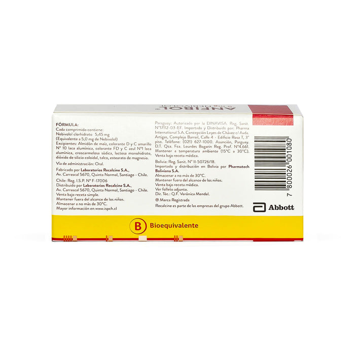 Anfibol Nebivolol 5Mg X Comprimido