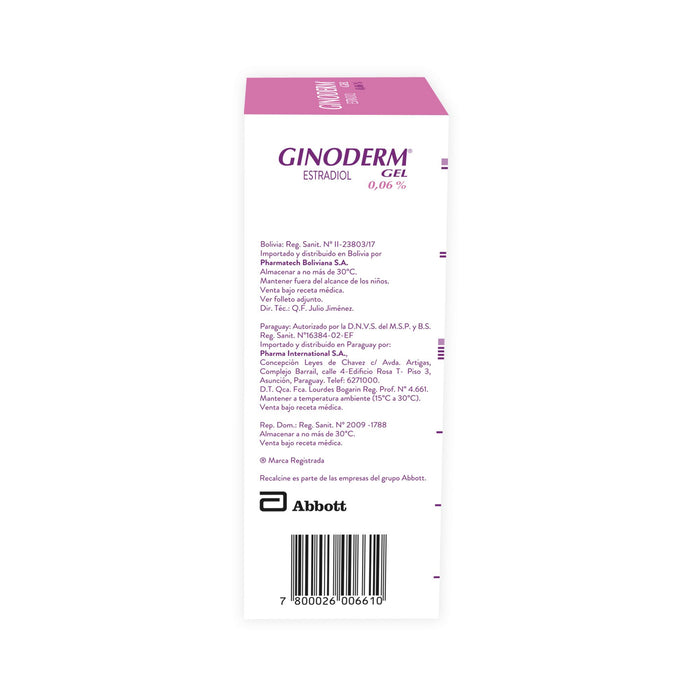 Ginoderm Gel Estradiol 0.06% 60 Dosis X 95G