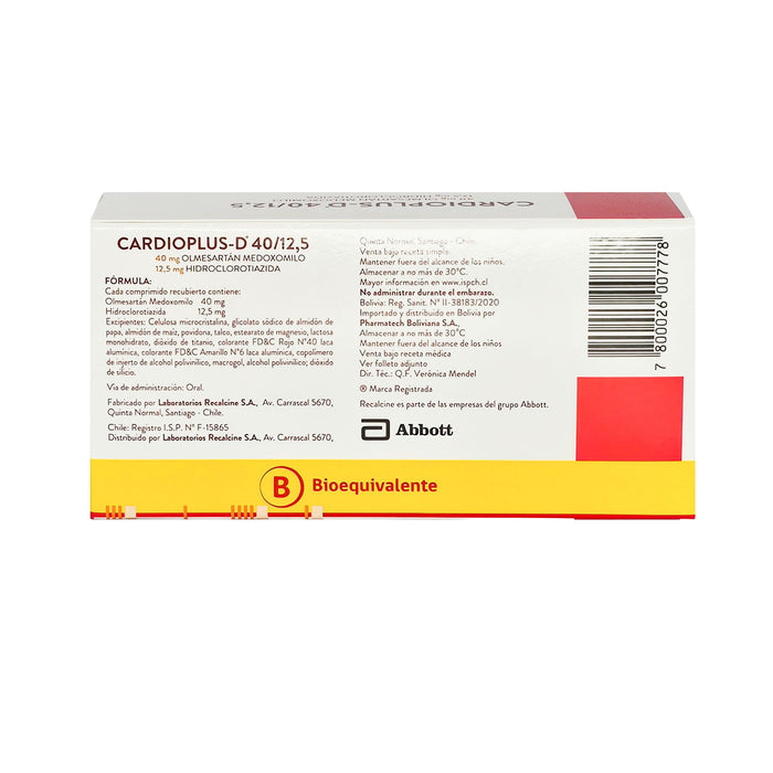 Cardioplus D 40/12.5Mg X Comprimido Recubierto