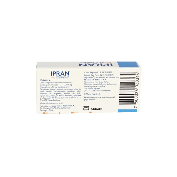 Ipran Escitalopram Oxalato 20Mg X Comprimido