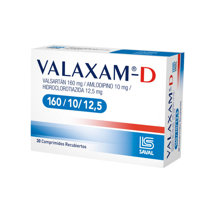 Valaxam D 160Mg Valsartán 10Mg Amlodipino 12.5Mg Hidroclorotiazida X Comprimido
