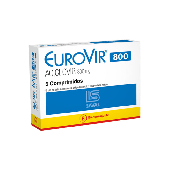 Eurovir 800Mg Aciclovir X Comprimido