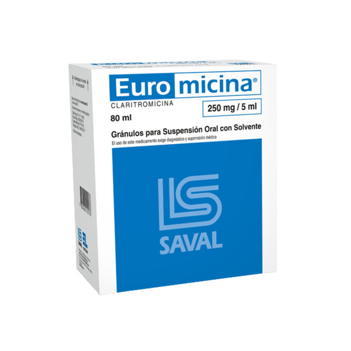 Euromicina 250Mg/5Ml Claritromicina Suspensión X 80Ml