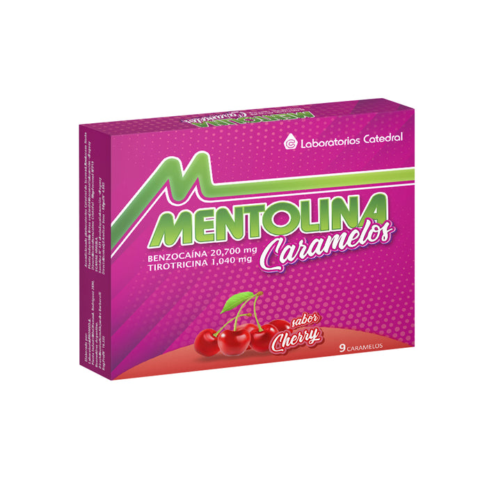 Caramelos Mentolina Cherry Benzocaína / Tirotricina X Unidad