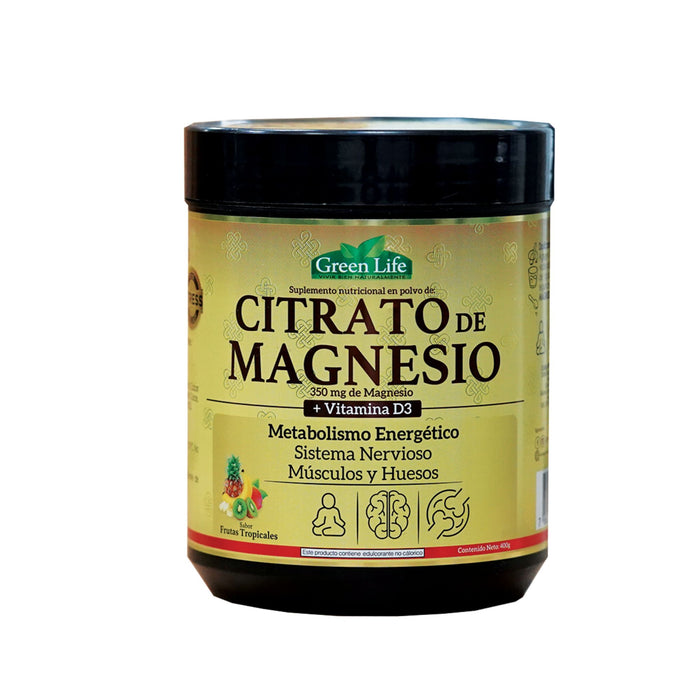 Suplemento Alimenticio Green Life Citrato De Magnesio + Vitamina D3 X 400G