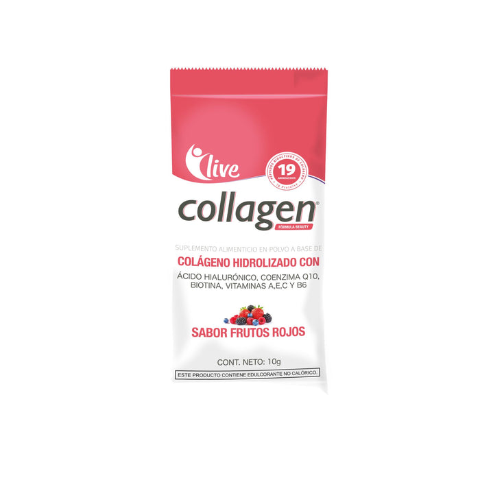 Live Collagen Hidrolizado X 10G Sabor Frutos Rojos