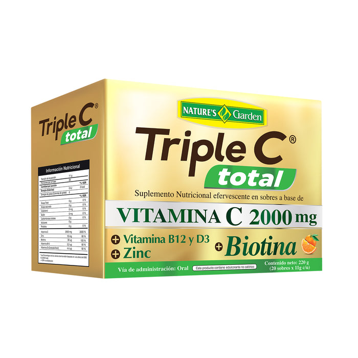 Suplemento Nutricional  Triple C Total Vitamina C-B12-D3-Biotina Y Zinc X Sobre