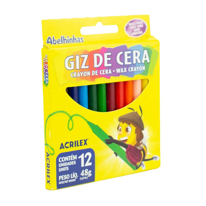 Crayón De Cera Acrilex X 12 Colores