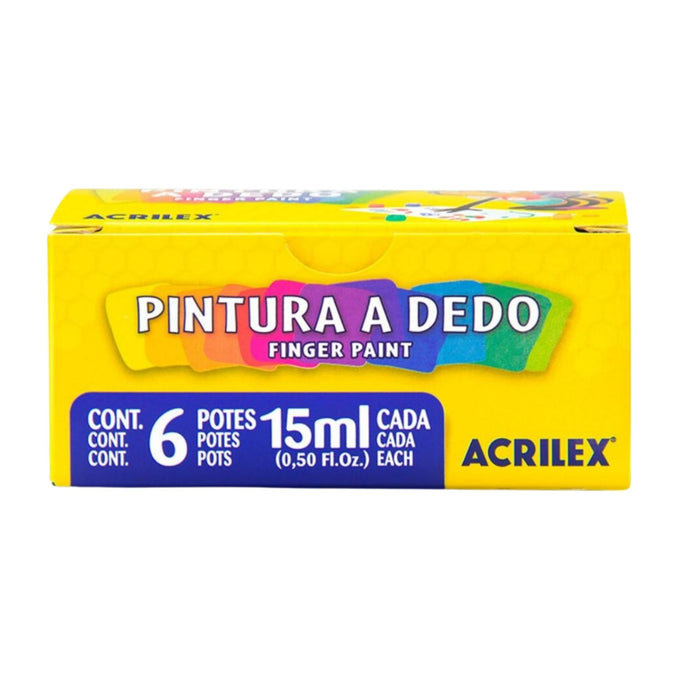 Pintura A Dedo Acrilex 6 Colores X 30Ml