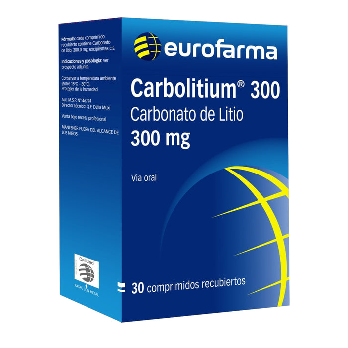Carbolitium 300Mg Carbonato De Litio X Comprimido