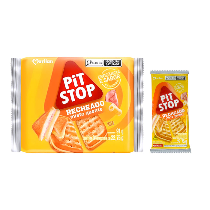 Galleta Pit Stop Con Relleno De Jamón Y Queso X 22.75 Gr
