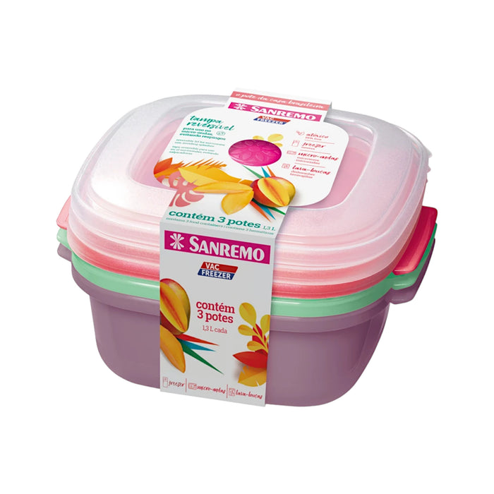Sanremo Juego 3 Hermeticos Plastico